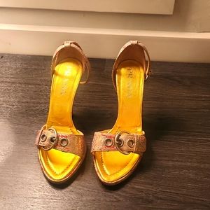Prada Heels in Gold